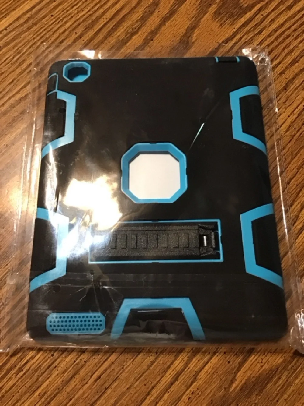 Blue ipad 2/3/4 shockproof military Case Shell with Black Trim & stand
